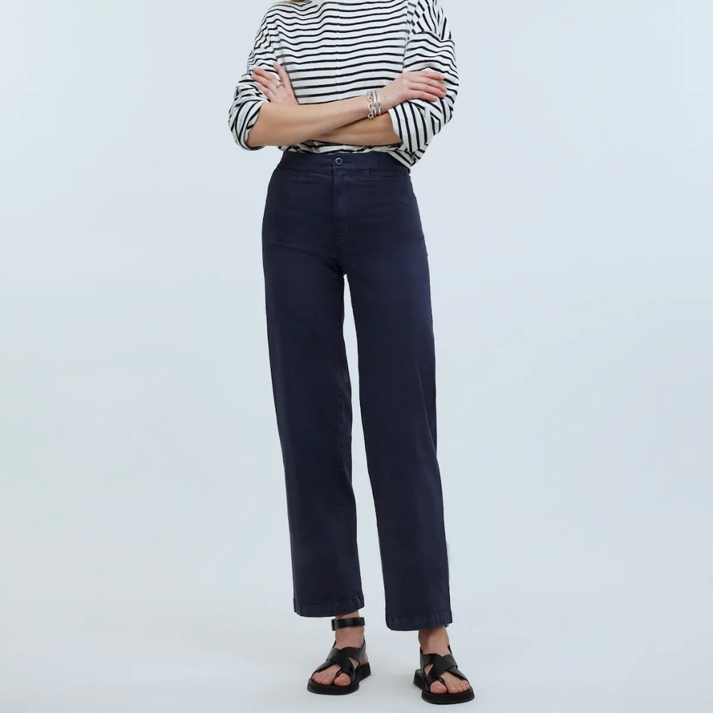 Madewell Emmett Wide Leg Crop Pant Welt Pocket Edition Sz 30